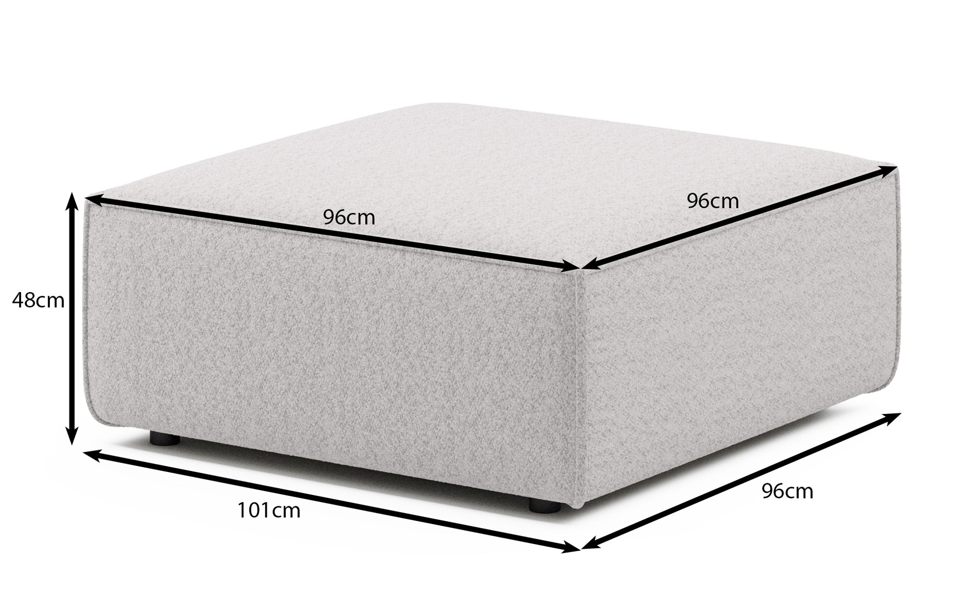 Luxuriöser Yuma Cord Hocker: Bequemer 100cm Sitzwürfel, vielseitig, stilvoll & modern