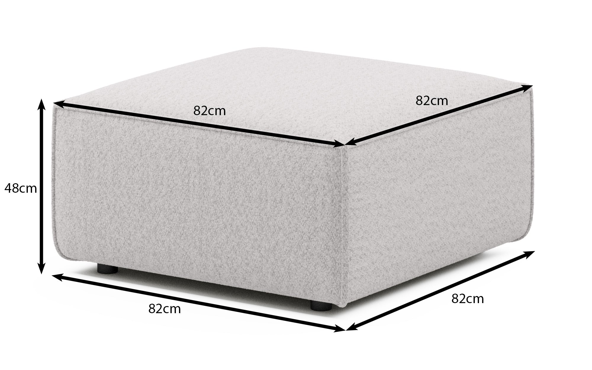 Yuma Bouclé Hocker 80 cm – Moderner, bequemer Polstersitz für stilvolles Wohnen