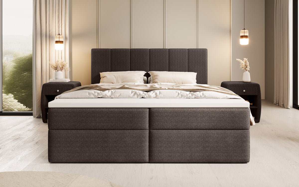 Aurelia Bouclé Boxspringbett mit Stauraum: Luxus Schlafkomfort & Praktische Eleganz