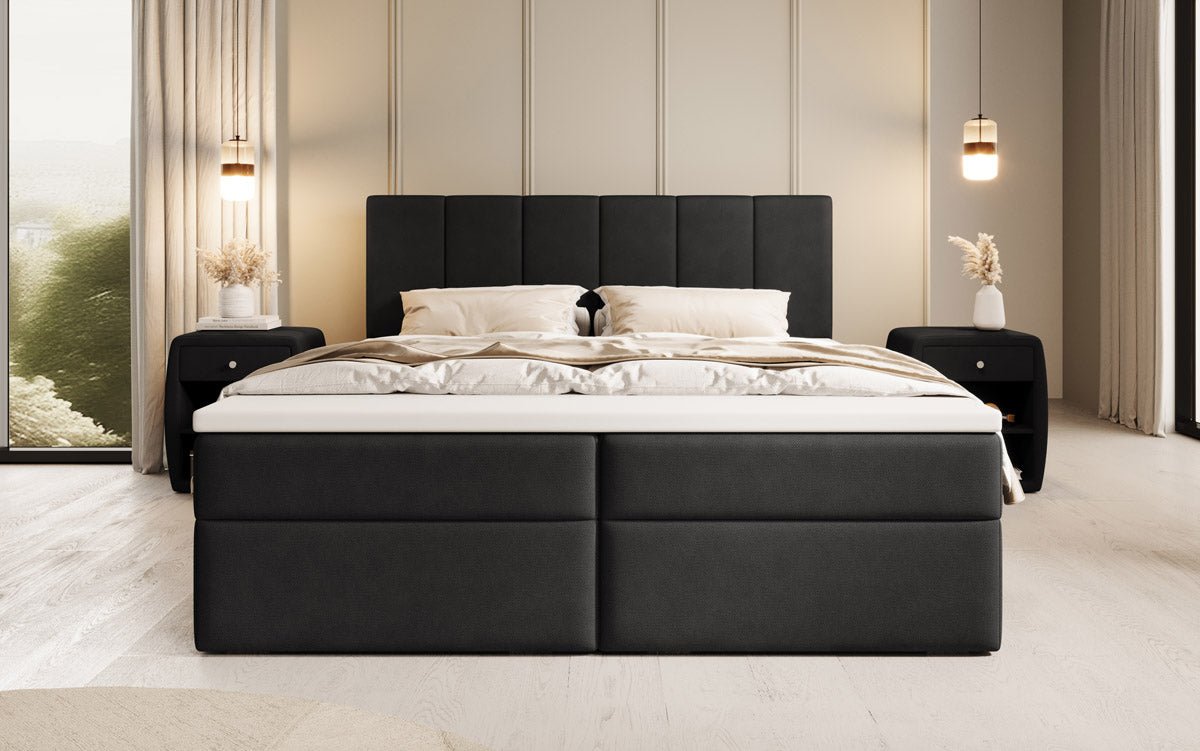 Luxuriöses Boxspringbett Aurelia Stoffbett mit Integriertem Stauraum für Schlafzimmer