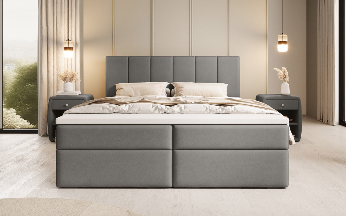 Luxuriöses Boxspringbett Aurelia Stoffbett mit Integriertem Stauraum für Schlafzimmer