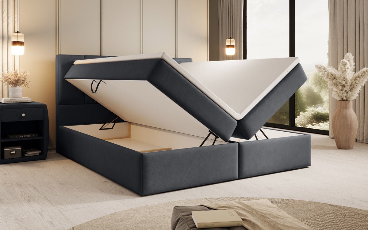 Luxuriöses Boxspringbett Aurelia: Komfort, Stauraum, Samt-Stoffbezug, Modernes Design