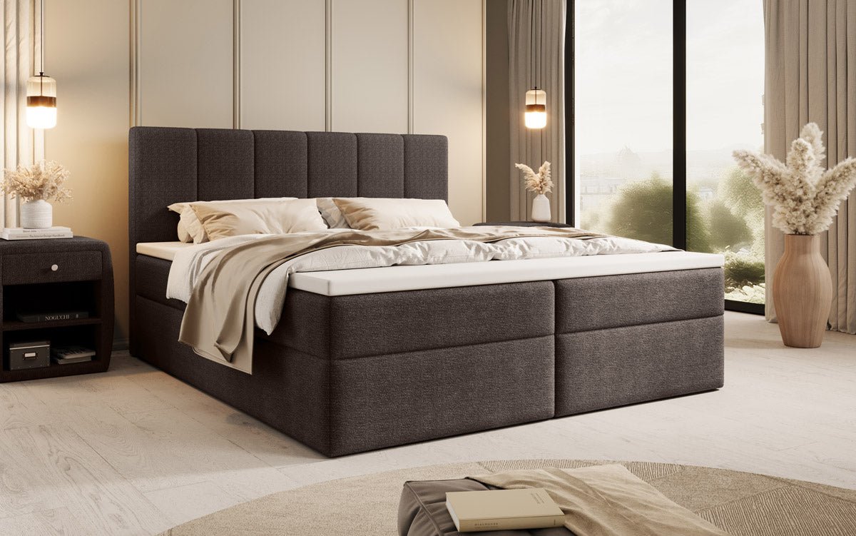 Aurelia Bouclé Boxspringbett mit Stauraum: Luxus Schlafkomfort & Praktische Eleganz
