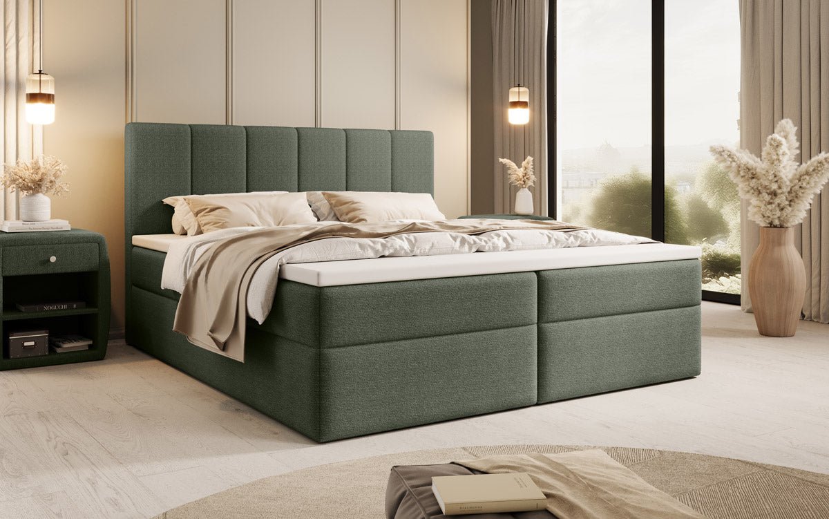 Aurelia Bouclé Boxspringbett mit Stauraum: Luxus Schlafkomfort & Praktische Eleganz