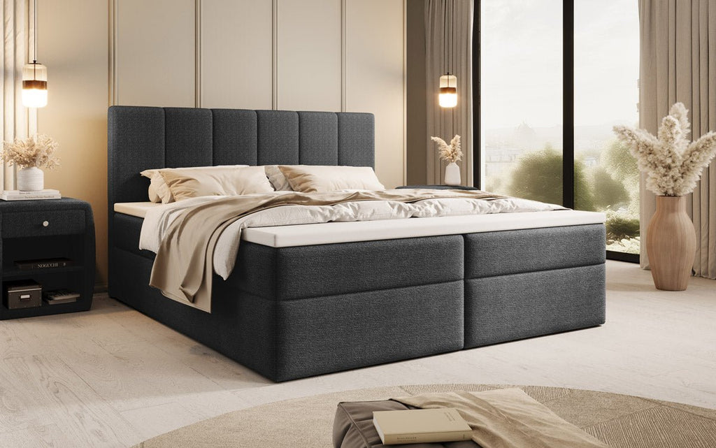 Aurelia Bouclé Boxspringbett mit Stauraum: Luxus Schlafkomfort & Praktische Eleganz