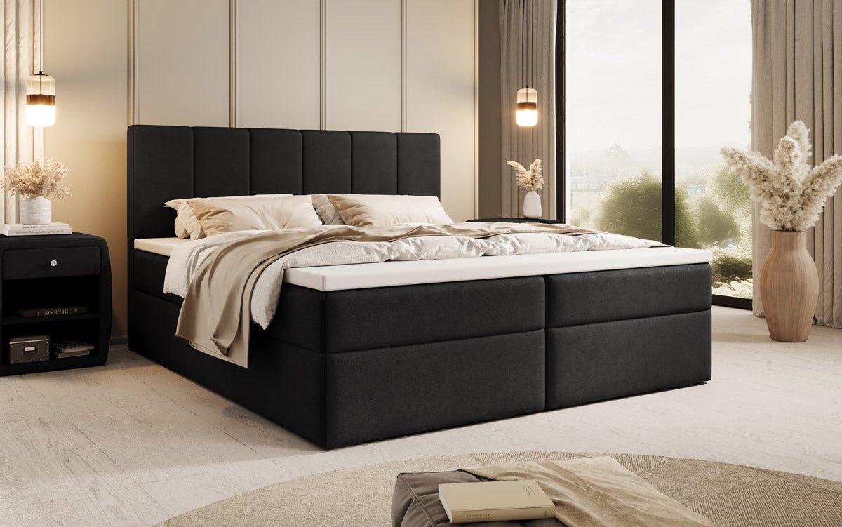 Luxuriöses Boxspringbett Aurelia Stoffbett mit Integriertem Stauraum für Schlafzimmer