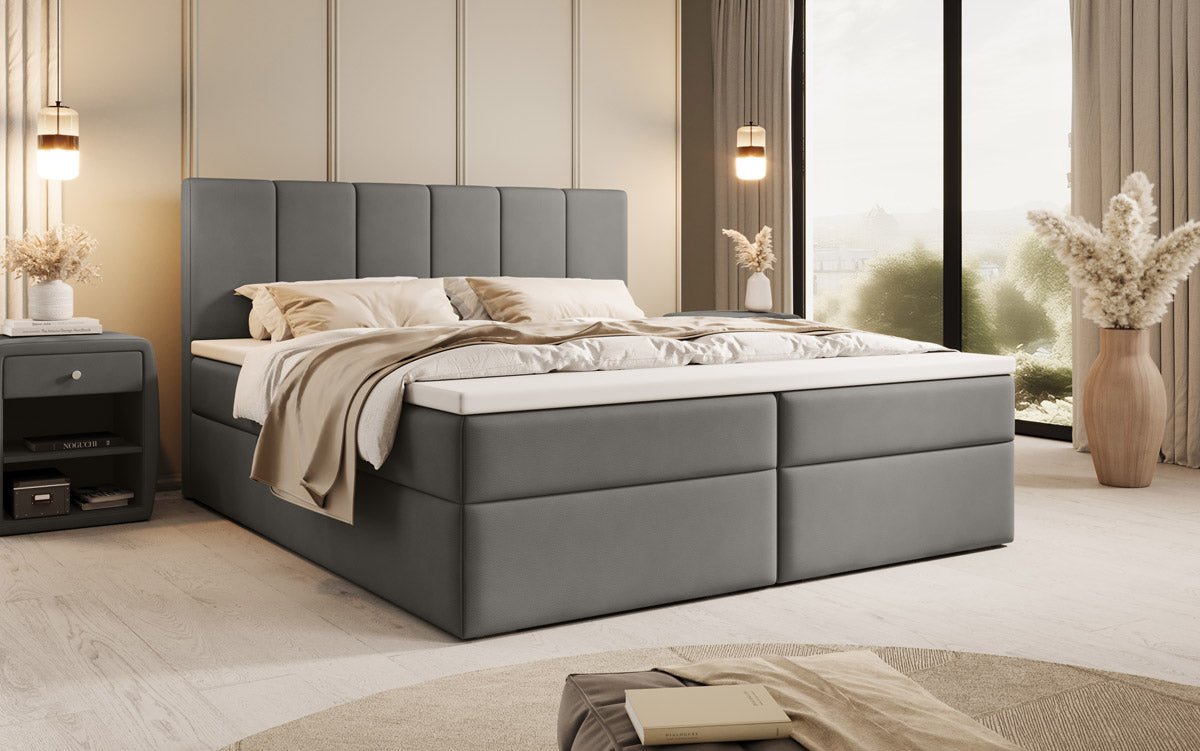 Luxuriöses Boxspringbett Aurelia Stoffbett mit Integriertem Stauraum für Schlafzimmer