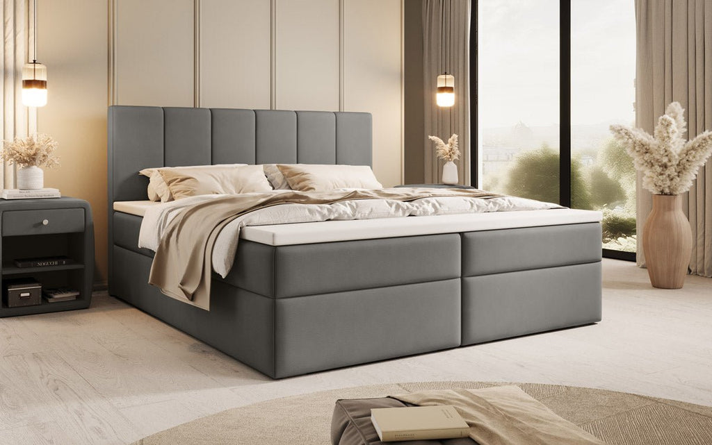 Luxuriöses Boxspringbett Aurelia Stoffbett mit Integriertem Stauraum für Schlafzimmer