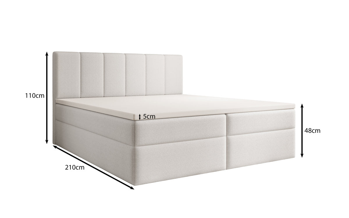 Aurelia Bouclé Boxspringbett mit Stauraum: Luxus Schlafkomfort & Praktische Eleganz