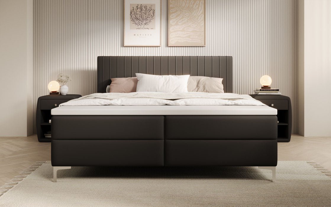 Leona Kunstleder Boxspringbett mit Stauraum – Komfort, Stil, Funktionalität