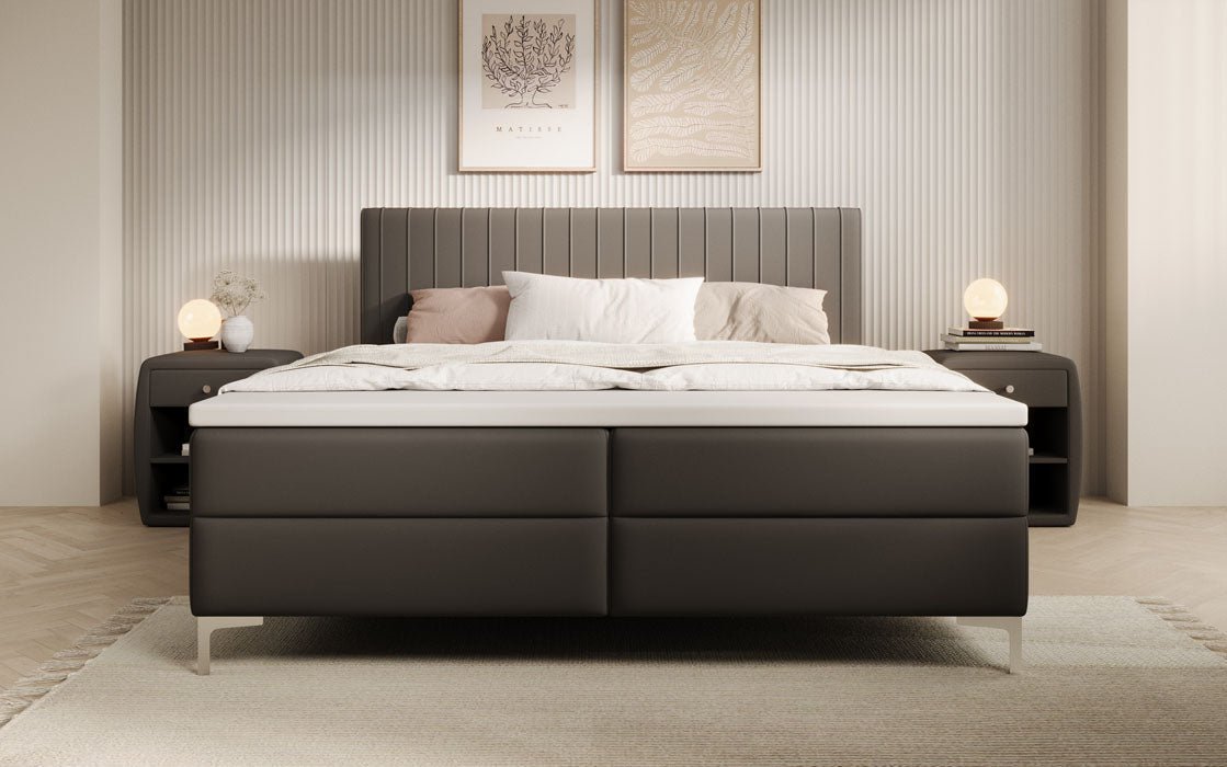 Leona Kunstleder Boxspringbett mit Stauraum – Komfort, Stil, Funktionalität