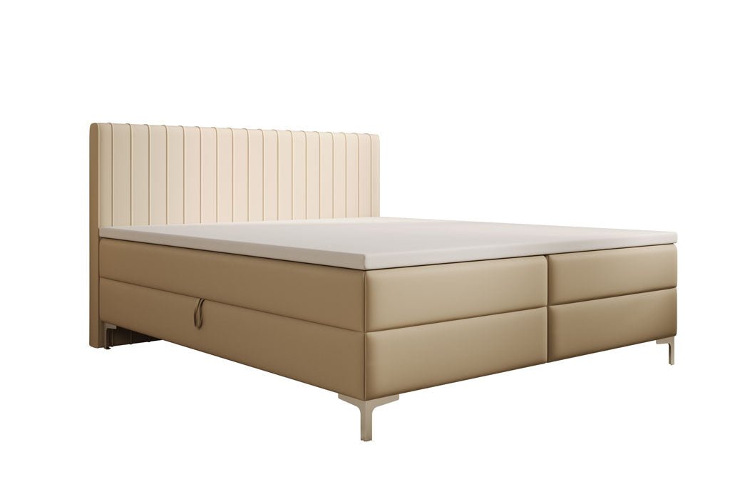 Leona Kunstleder Boxspringbett mit Stauraum – Komfort, Stil, Funktionalität