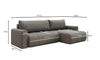 Modernes Designer Ecksofa Venezia mit Schlaffunktion, Stauraum, und Stoffbezug