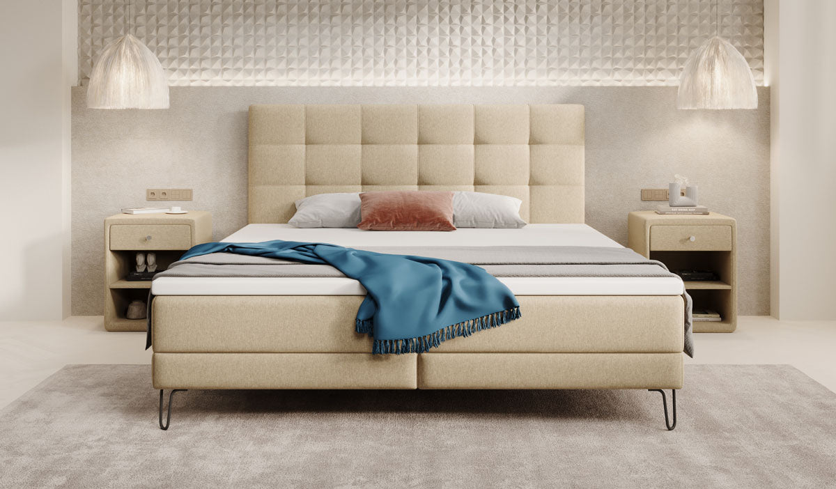Luxuriöses Merlara Boxspringbett mit Füßen – Ergonomisch, Komfortabel, Stoffbezug