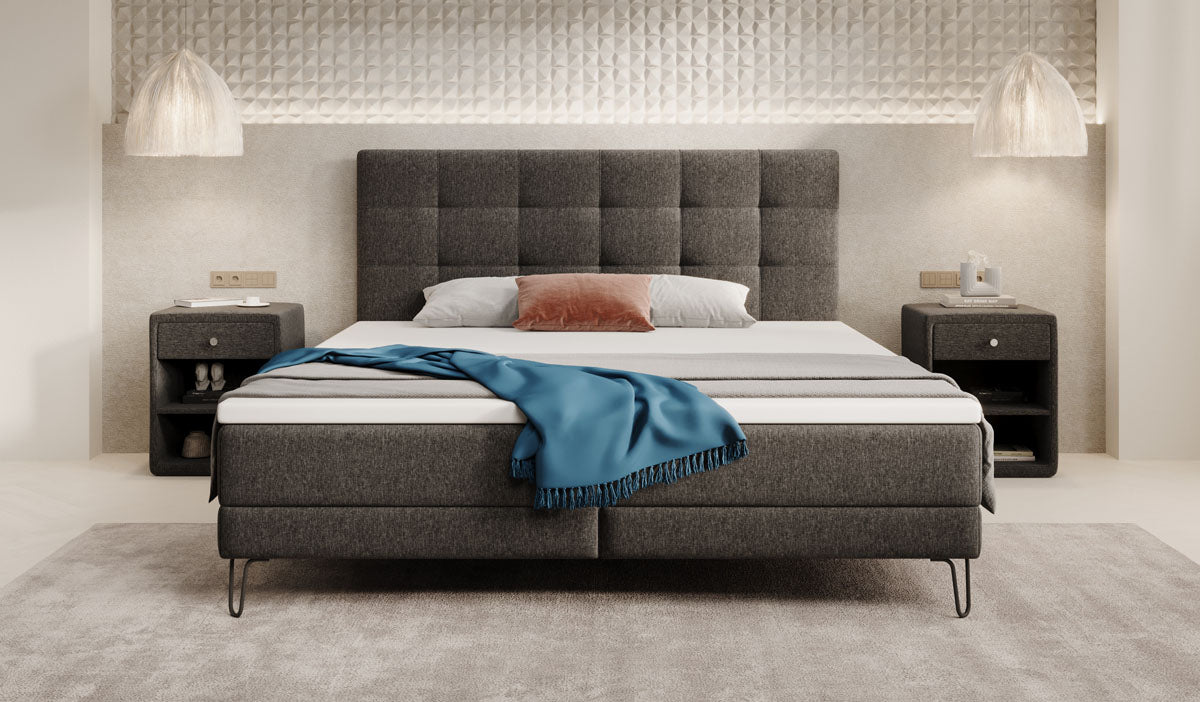 Luxuriöses Merlara Boxspringbett mit Füßen – Ergonomisch, Komfortabel, Stoffbezug