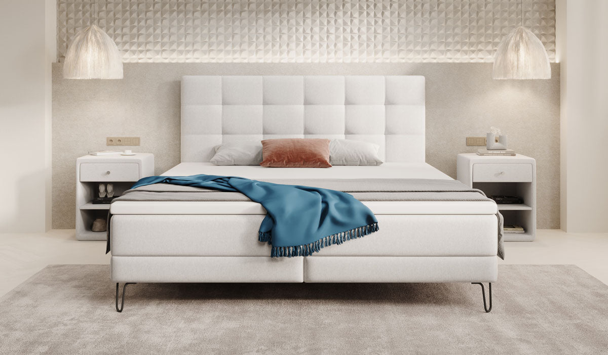 Luxuriöses Merlara Boxspringbett mit Füßen – Ergonomisch, Komfortabel, Stoffbezug