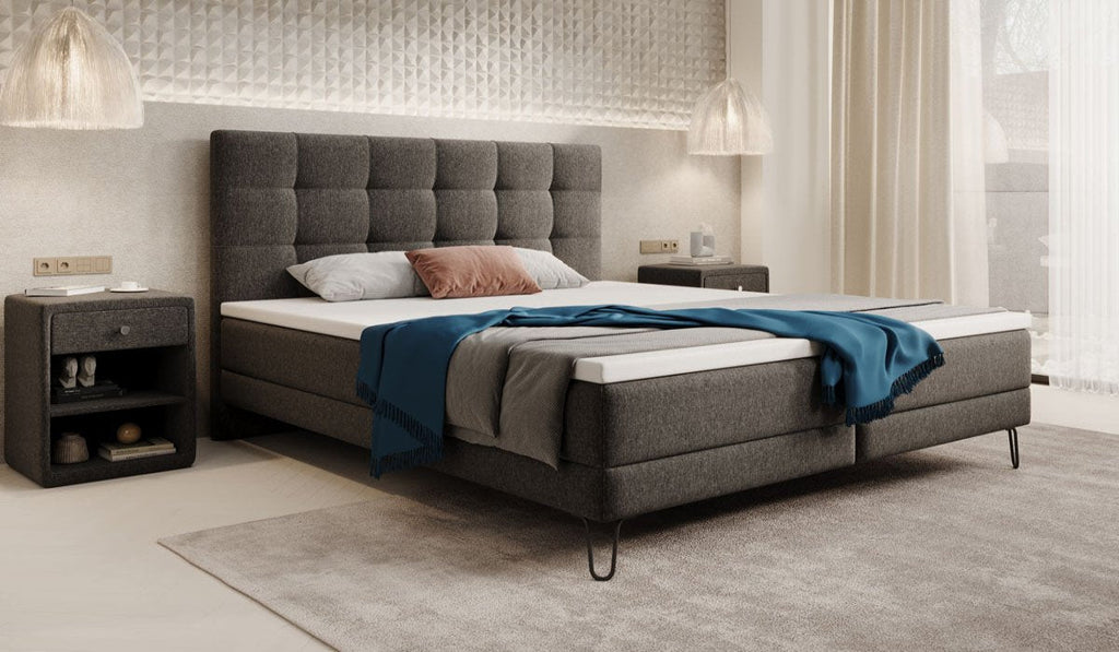 Luxuriöses Merlara Boxspringbett mit Füßen – Ergonomisch, Komfortabel, Stoffbezug