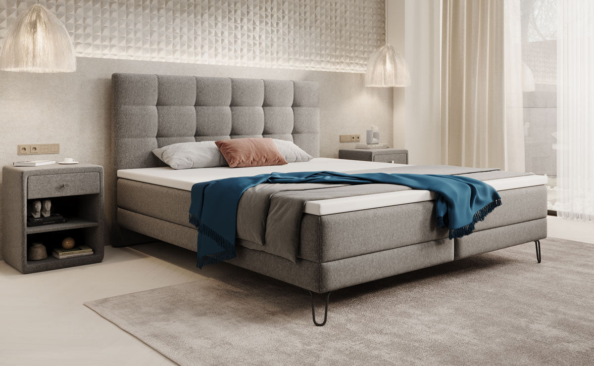 Luxuriöses Merlara Boxspringbett mit Füßen – Ergonomisch, Komfortabel, Stoffbezug