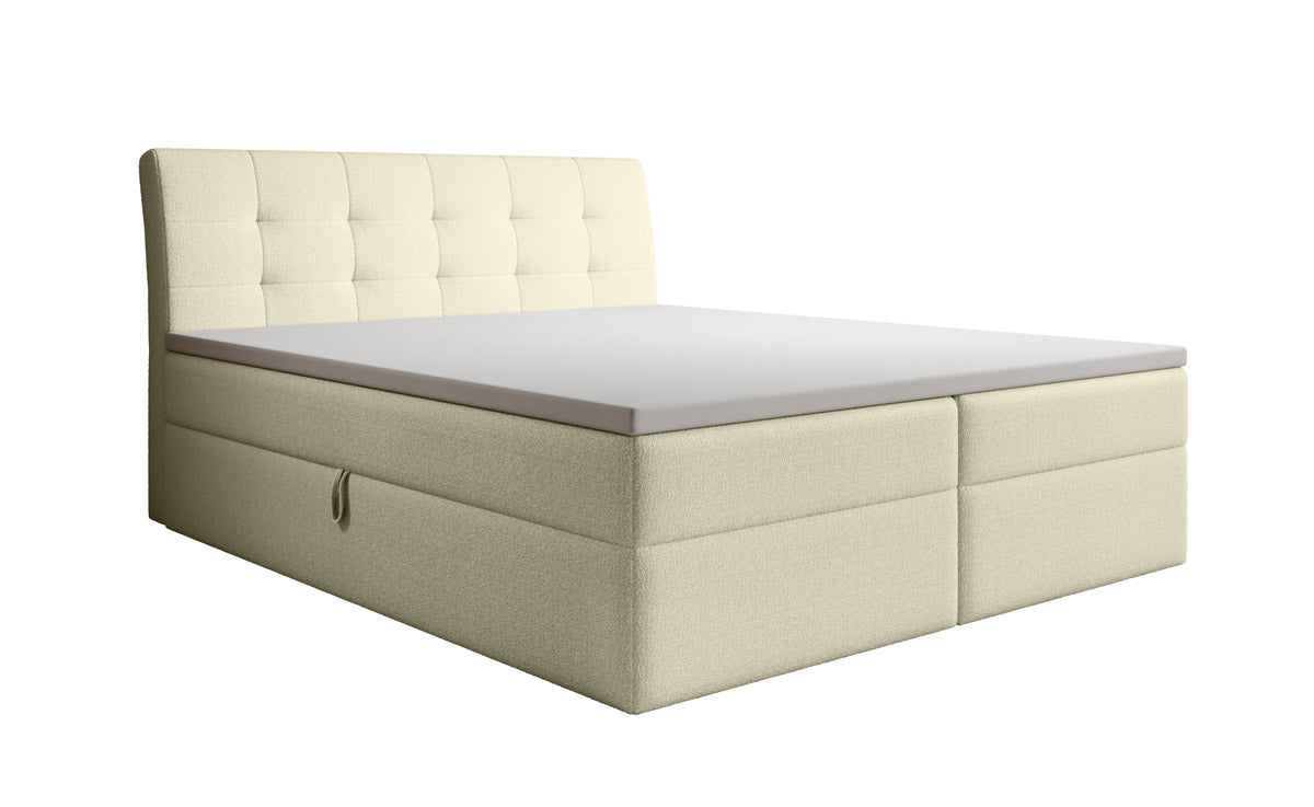 Bouclé Boxspringbett Amalia mit Stauraum – Ultimativen Schlafkomfort & Design