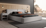 Lade das Bild in den Galerie-Viewer, Ophelia Designer Polsterbett mit integriertem Stauraum – Modernes Stoffbett für Schlafzimmer
