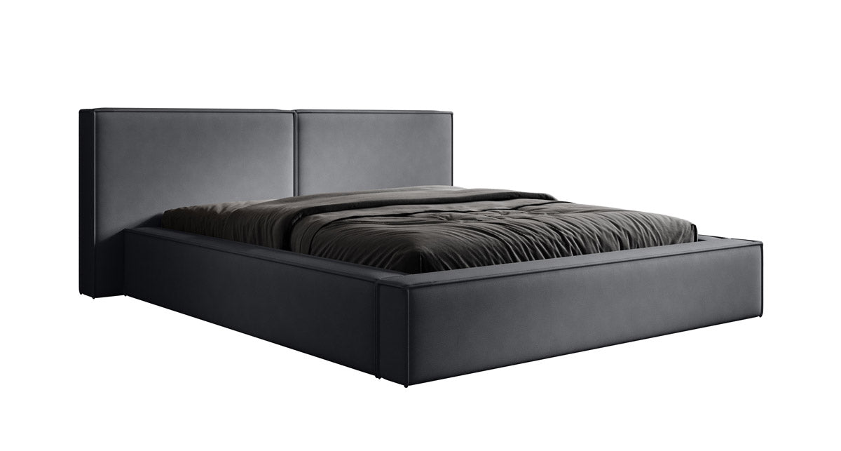 Ophelia Designer Polsterbett mit integriertem Stauraum – Modernes Stoffbett für Schlafzimmer