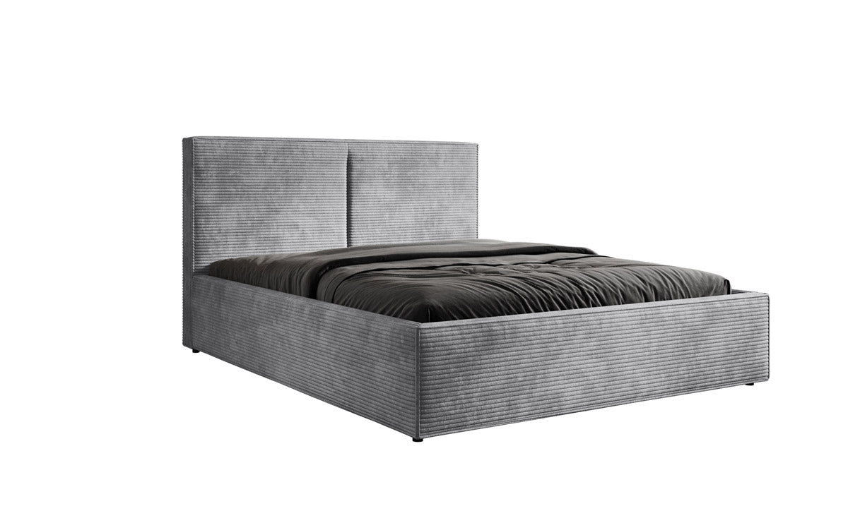 Luxuriöses Designer Polsterbett Elara aus Cord mit viel Stauraum
