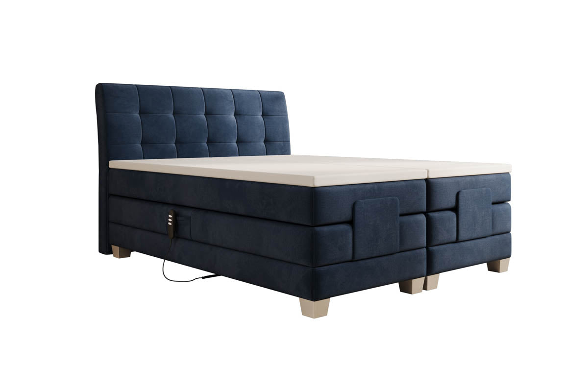 Luxuriöses elektrisch verstellbares Samt Boxspringbett Amara mit LED-Beleuchtung