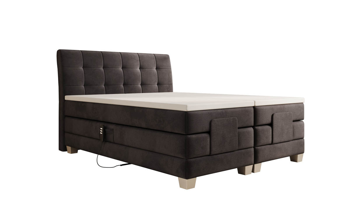 Luxuriöses elektrisch verstellbares Samt Boxspringbett Amara mit LED-Beleuchtung