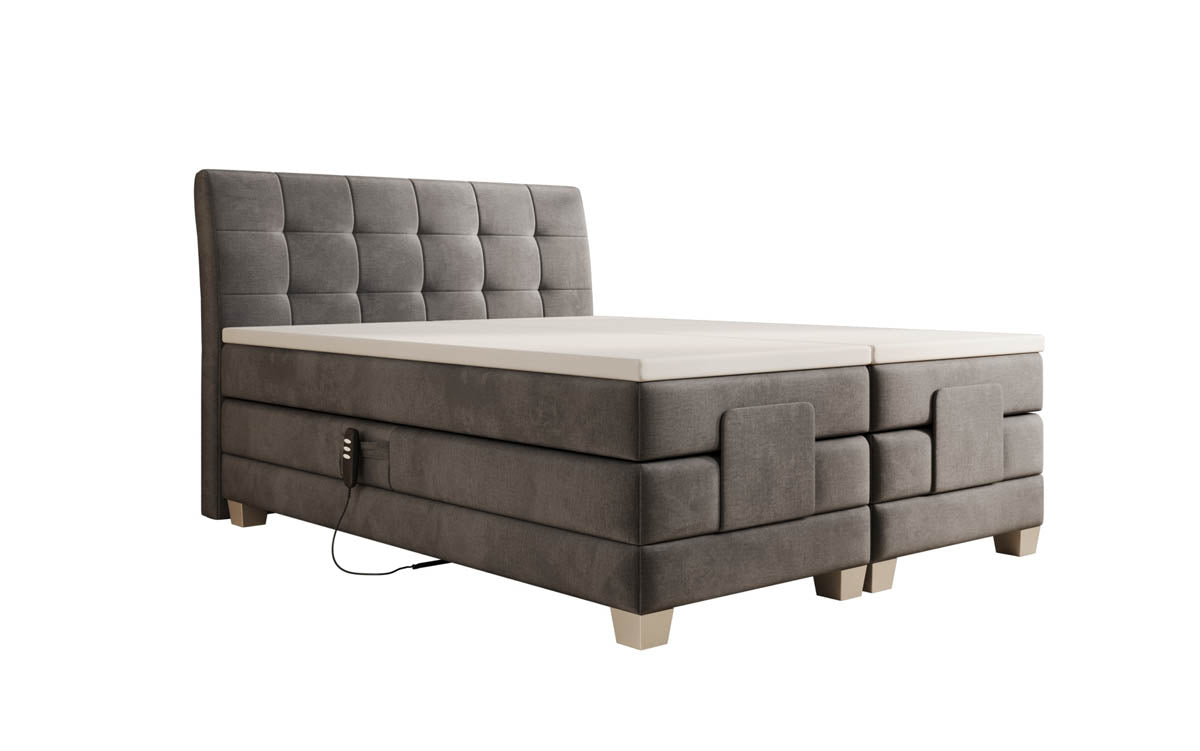 Luxuriöses elektrisch verstellbares Samt Boxspringbett Amara mit LED-Beleuchtung