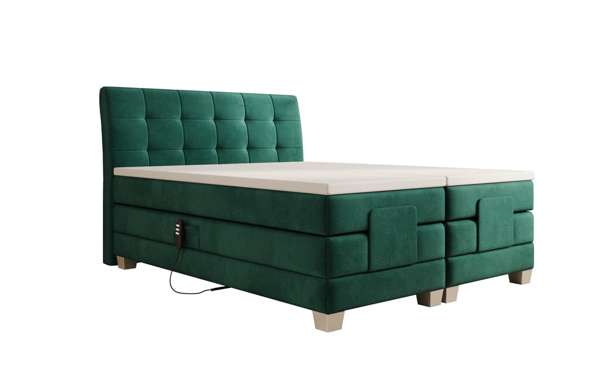 Luxuriöses elektrisch verstellbares Samt Boxspringbett Amara mit LED-Beleuchtung
