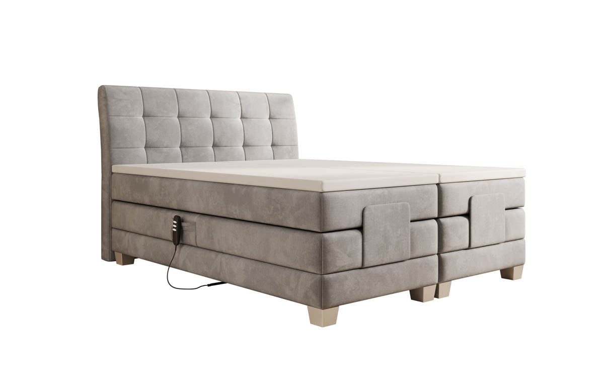 Luxuriöses elektrisch verstellbares Samt Boxspringbett Amara mit LED-Beleuchtung