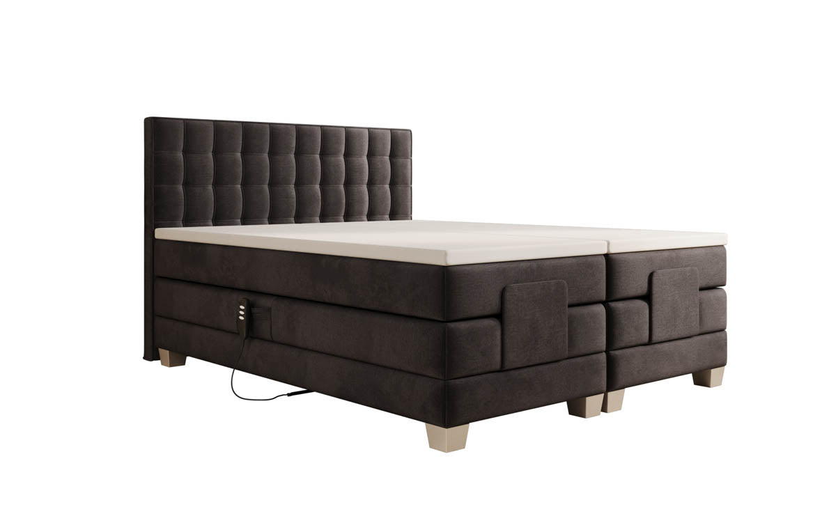 Luxuriöses Boxspringbett Sorella, elektrisch verstellbar, Samtbezug, für erholsamen Schlaf