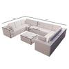 Luxuriöses Modulares Gartensofa U-Form mit Hocker – Wetterfest für Outdoor Komfort