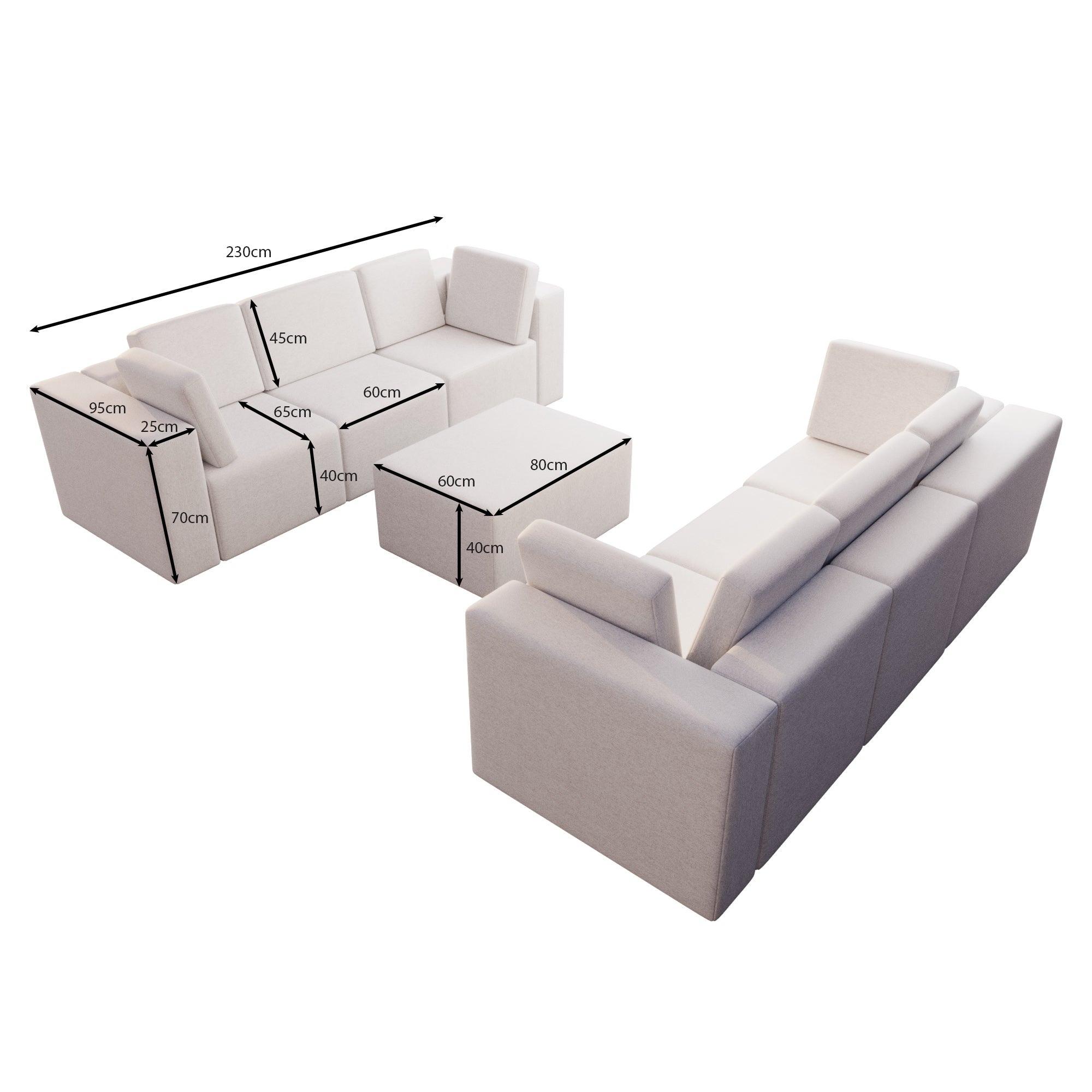 Modulares Outdoor Lounge Sofa Set Eden – Wetterfest, Komfortabel, Vielseitig
