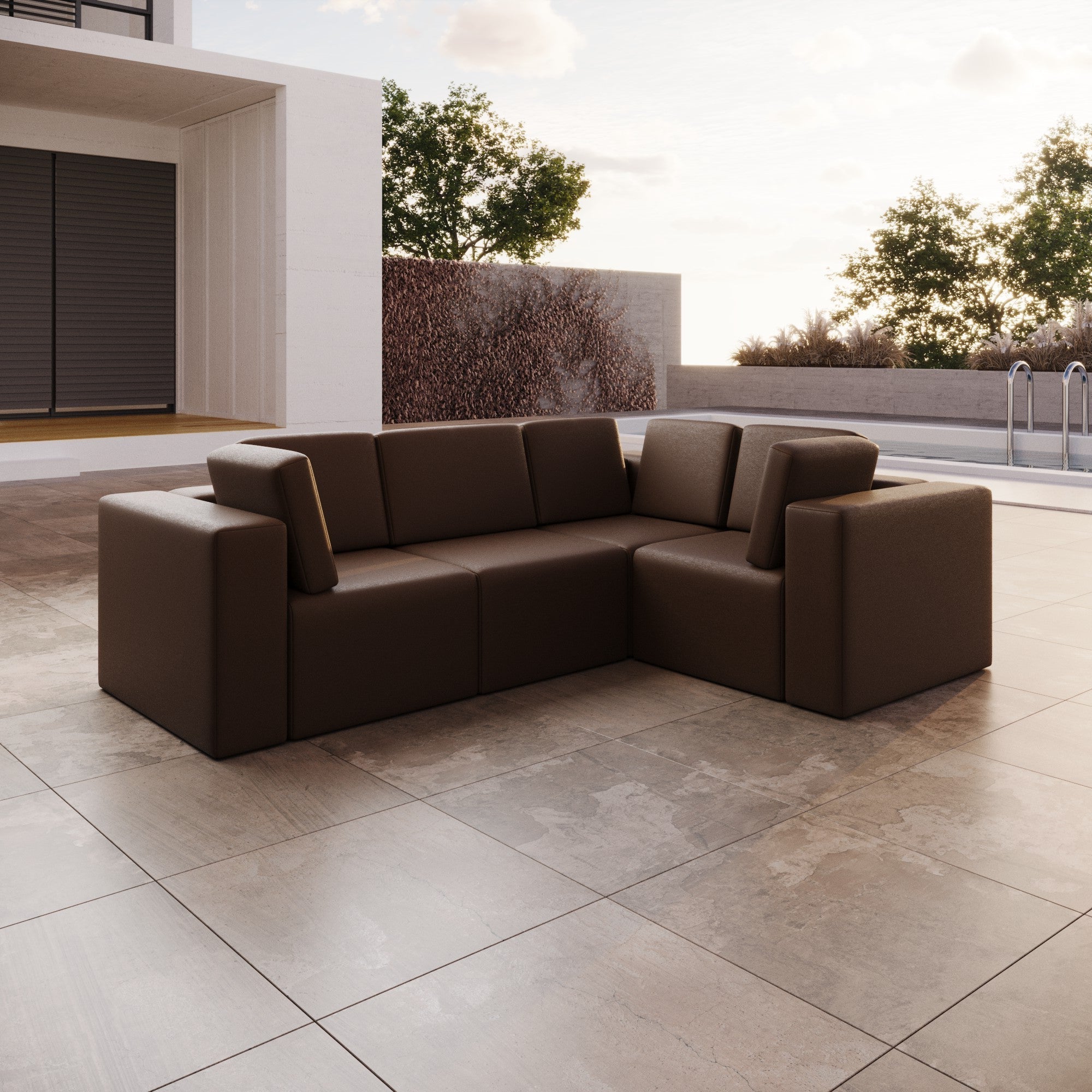 Elegantes Modulares Gartensofa Eden L: Wetterfest, Flexibel für Luxuriöse Outdoor-Momente