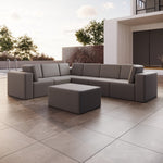 Lade das Bild in den Galerie-Viewer, Luxuriöses Modulares Gartensofa Set mit Beistelltisch – Wetterfest &amp; Komfortabel
