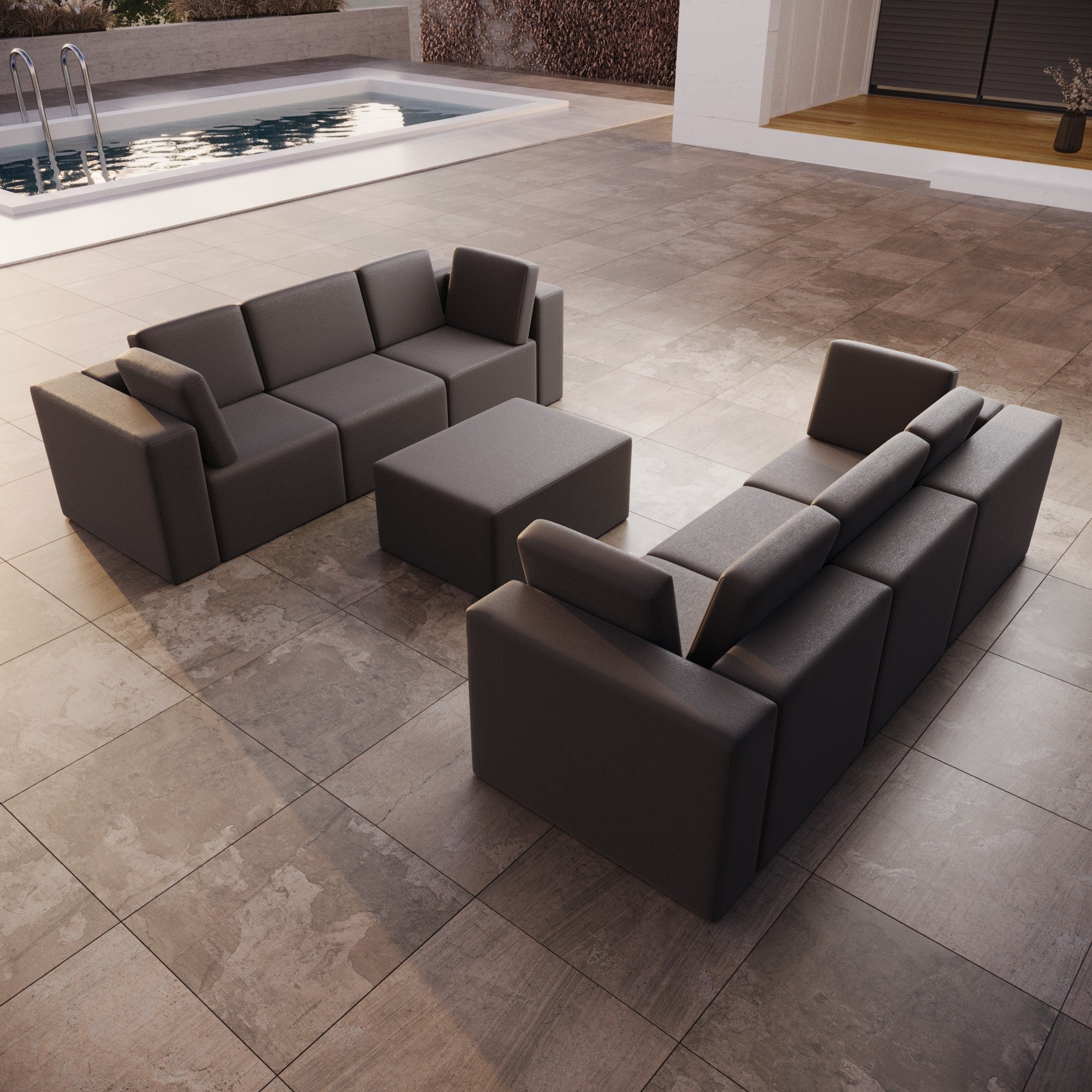 Modulares Outdoor Lounge Sofa Set Eden – Wetterfest, Komfortabel, Vielseitig