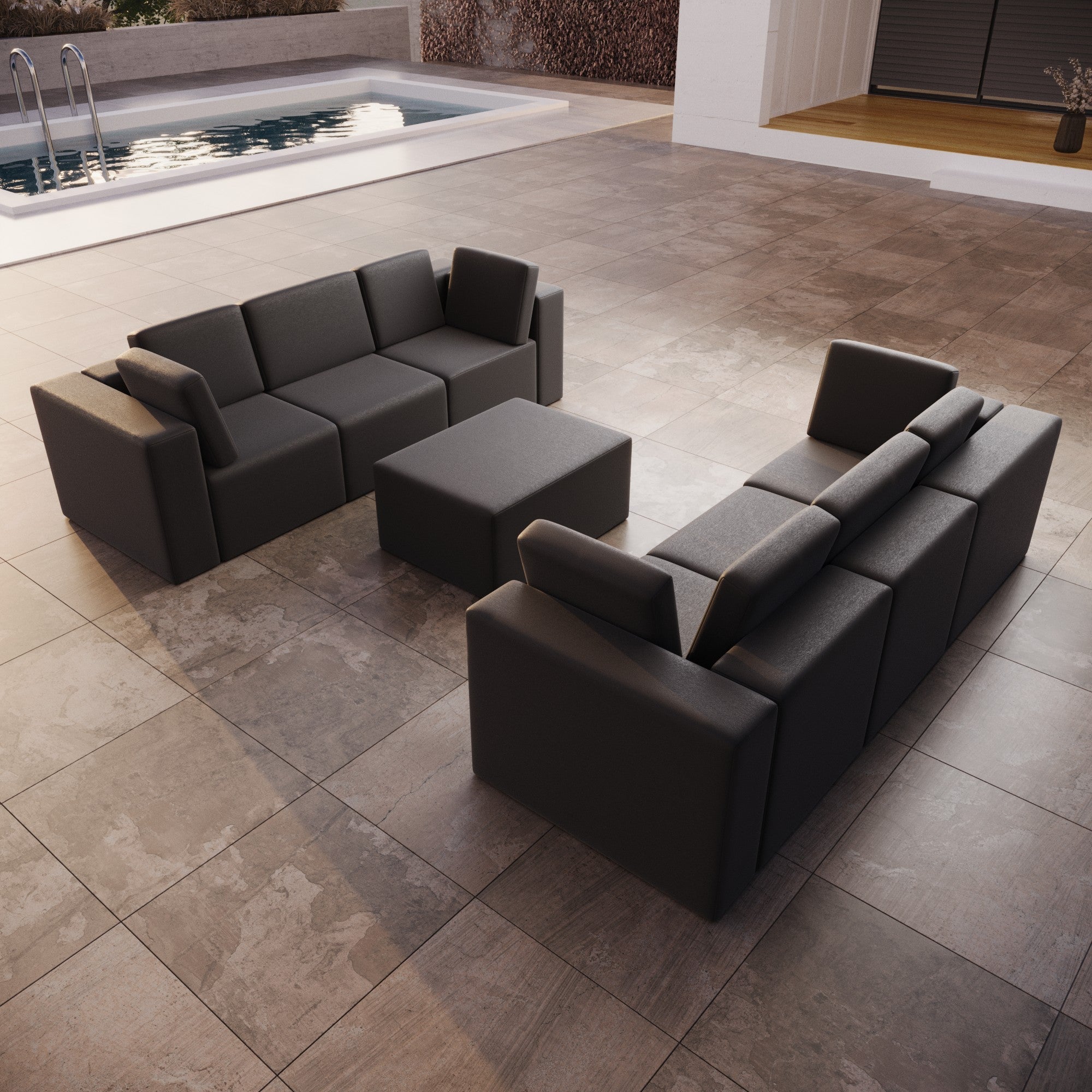 Modulares Outdoor Lounge Sofa Set Eden – Wetterfest, Komfortabel, Vielseitig