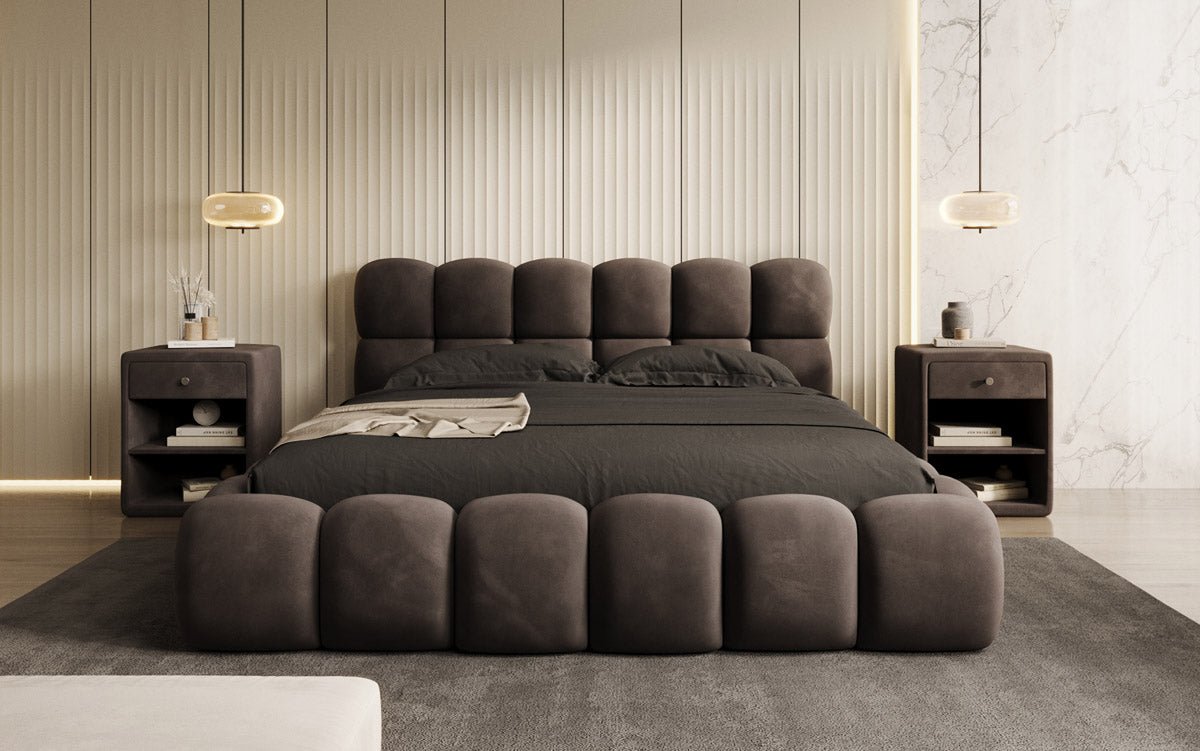 Boston Samt Designer Polsterbett mit Stauraum – Luxus & Komfort