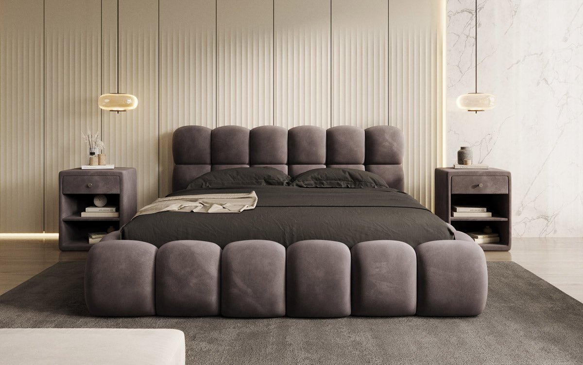 Boston Samt Designer Polsterbett mit Stauraum – Luxus & Komfort