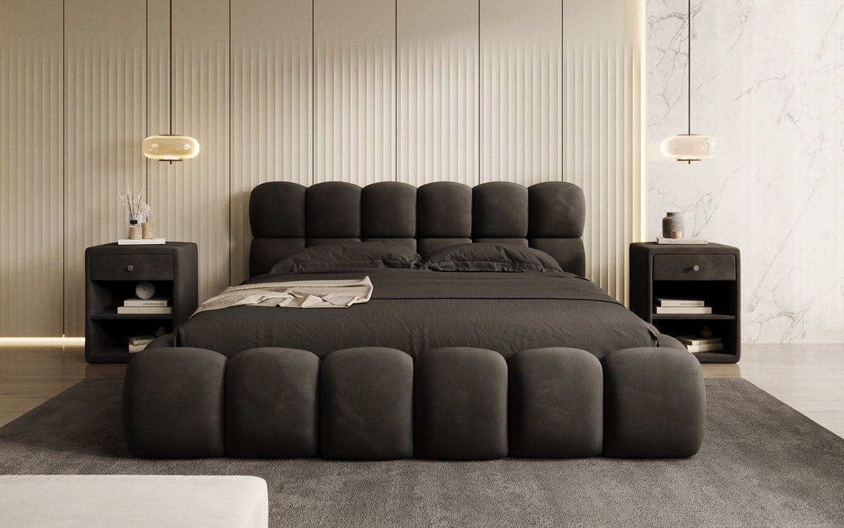Boston Samt Designer Polsterbett mit Stauraum – Luxus & Komfort