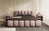 Designer Polsterbett Boston Stoff - Luxuriöses Komfortbett mit Großem Stauraum