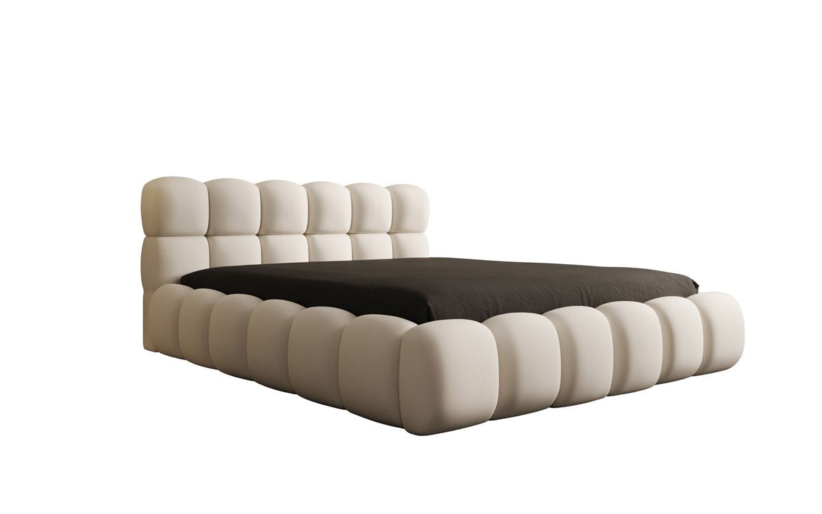Designer Polsterbett Boston Stoff - Luxuriöses Komfortbett mit Großem Stauraum