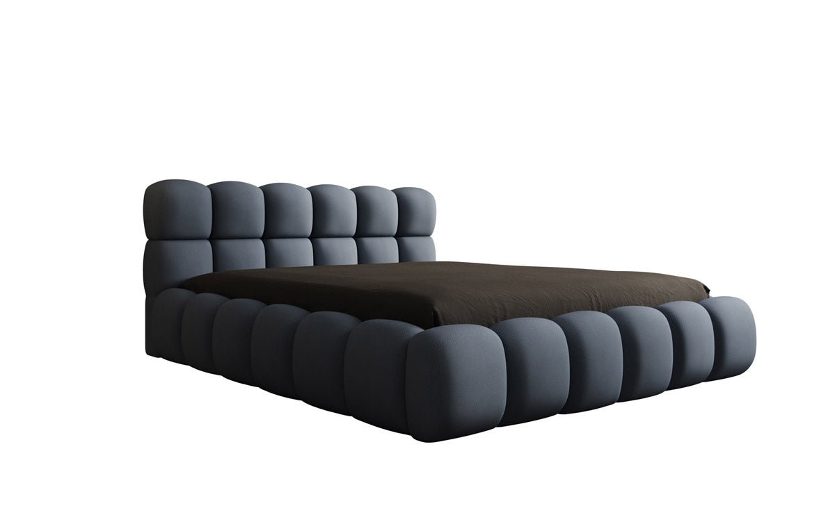 Designer Polsterbett Boston Stoff - Luxuriöses Komfortbett mit Großem Stauraum