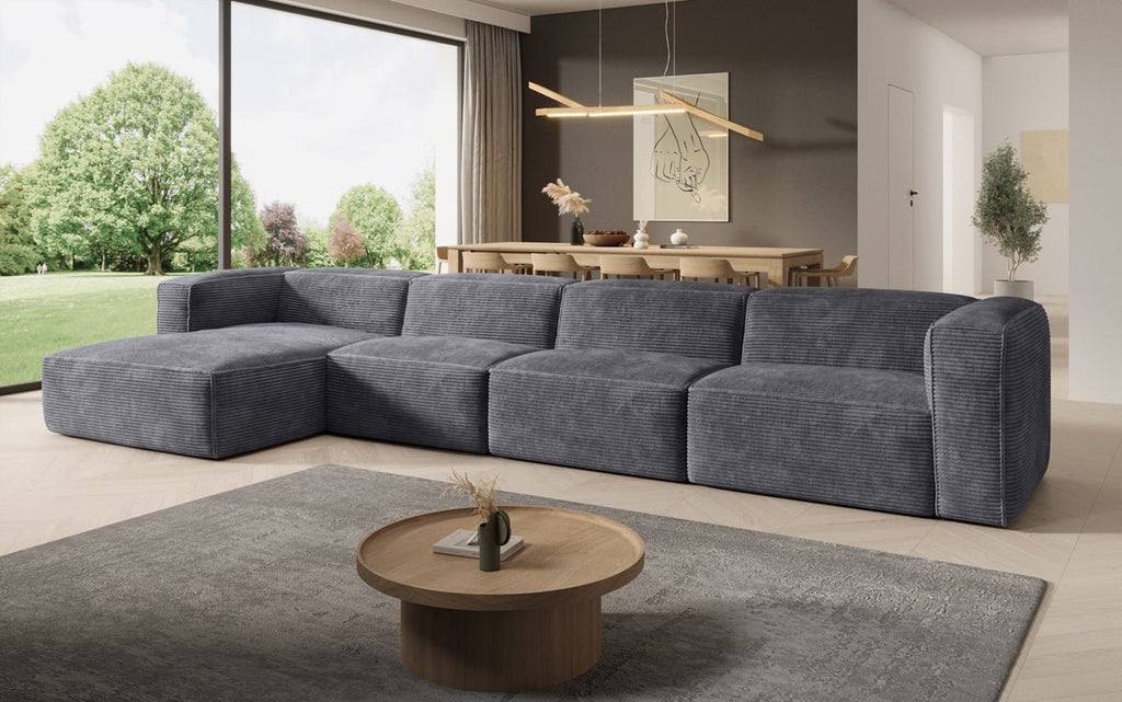 Luxuriöses Comfy L Maxi Cord Ecksofa: Schlaffunktion, Stauraum, Stilvoller Komfort