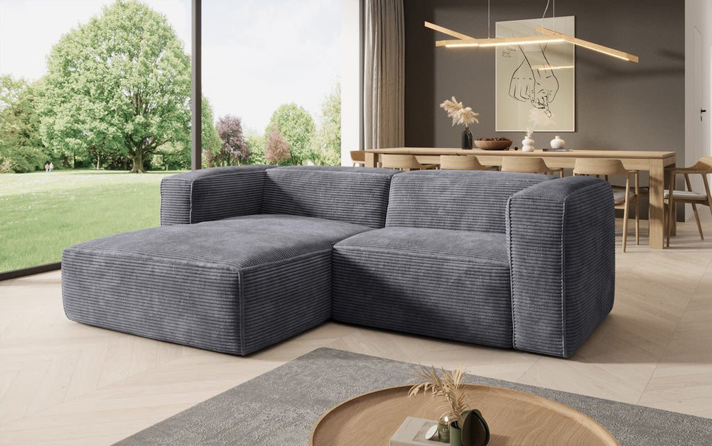 Komfortables Ecksofa Comfy L Mini aus Cord: Modern, Gemütlich, Vielseitig