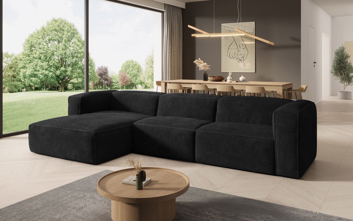 Luxuriöses Designer Cord Ecksofa Comfy L – Modern, Gemütlich, Vielseitig Wohnzimmer