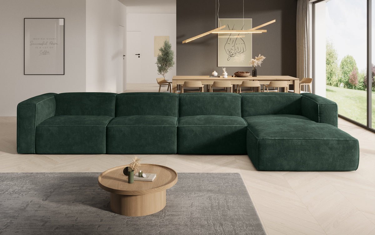 Luxuriöses Comfy L Maxi Cord Ecksofa: Schlaffunktion, Stauraum, Stilvoller Komfort