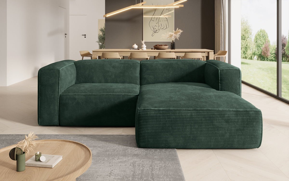 Komfortables Ecksofa Comfy L Mini aus Cord: Modern, Gemütlich, Vielseitig