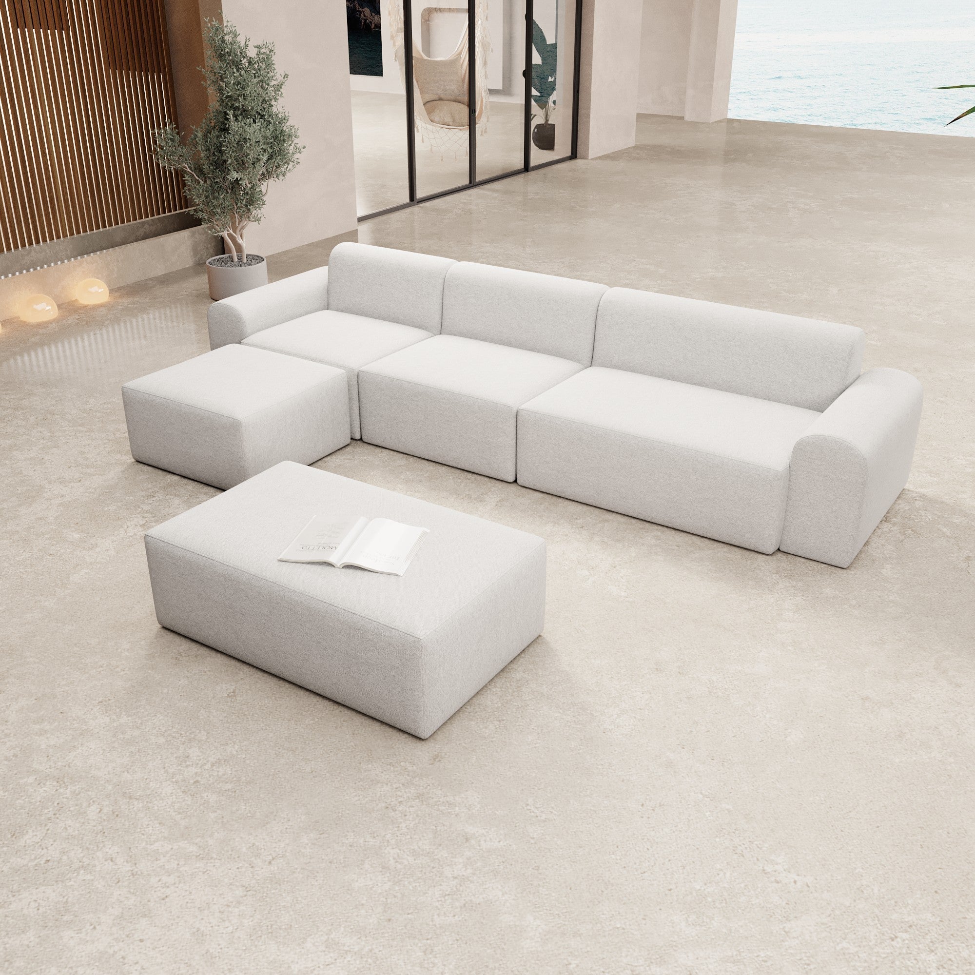 Modulares Gartensofa Relax Ecklounge – Komfortable Outdoor-Oase mit Beistellhocker